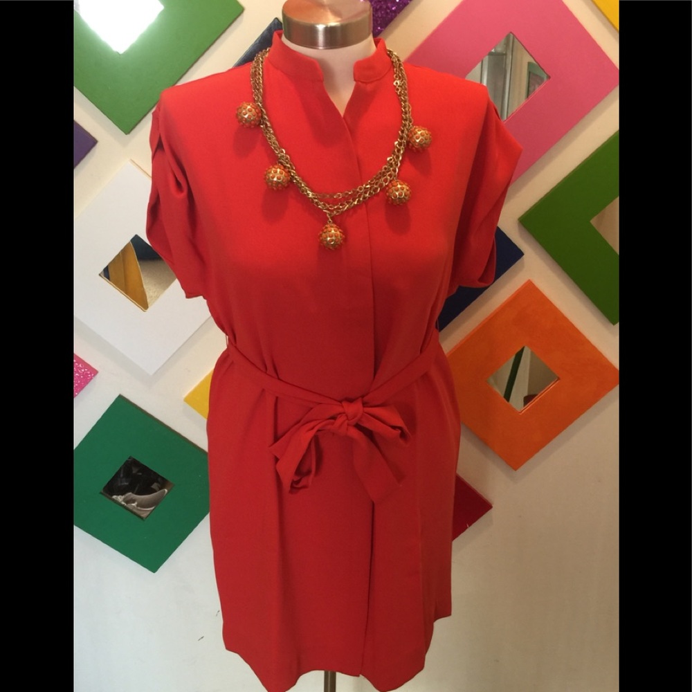 NWT Ann Taylor Petite Orange Dress with Belt